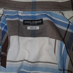 Dolce and Gabbana gold size 16.5 men long sleeve button shirt, see pic for color